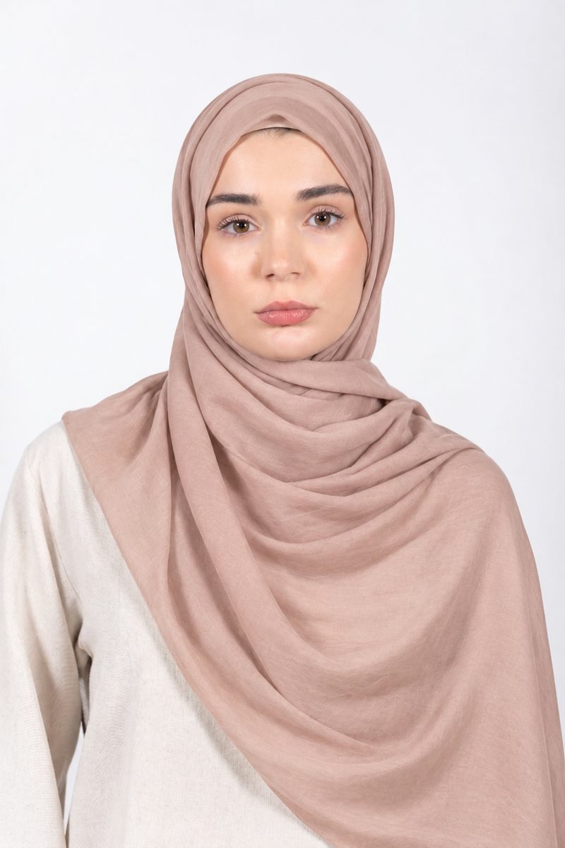 Premium Modal Hijab | Dusty Blush - front view