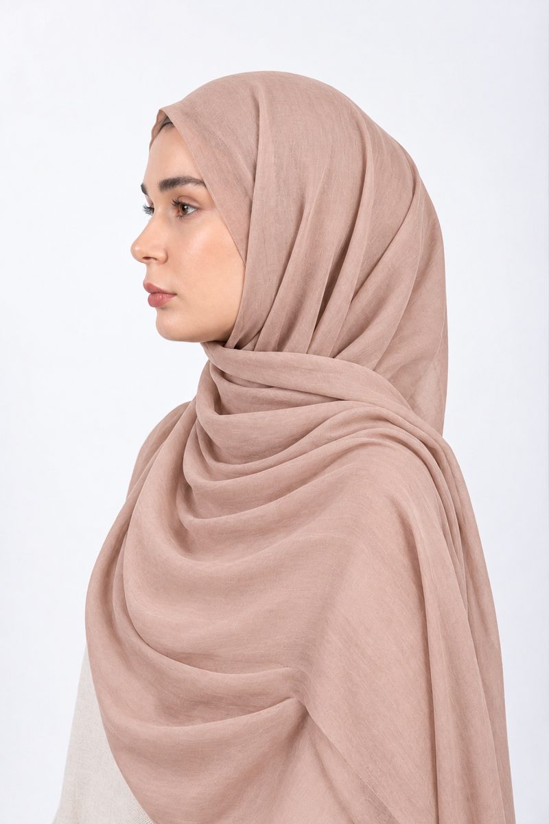 Premium Modal Hijab | Dusty Blush - side view