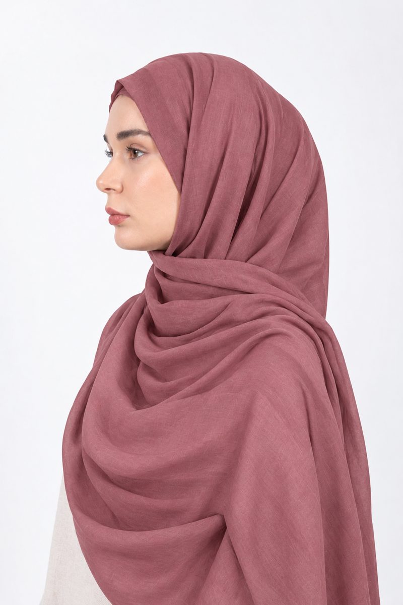 Premium Modal Hijab | Dusty Rose - side view