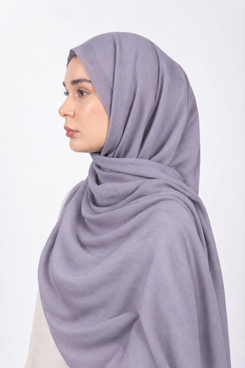 Premium Modal Hijab | Lavender Grey - side view