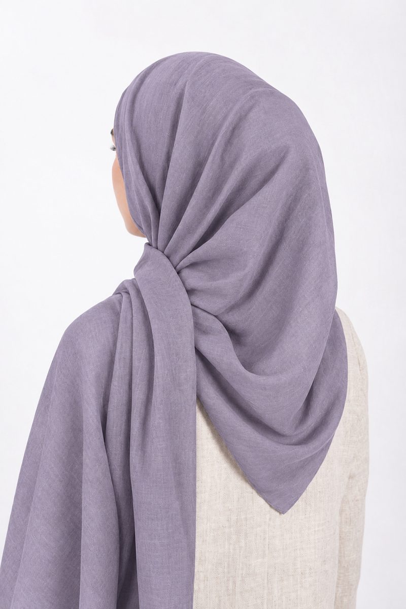 Premium Modal Hijab | Lavender Grey - back view