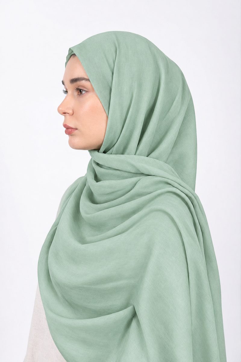 Premium Modal Hijab | Mint - side view