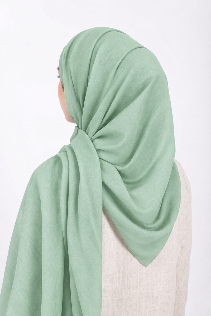 Premium Modal Hijab | Mint - back view