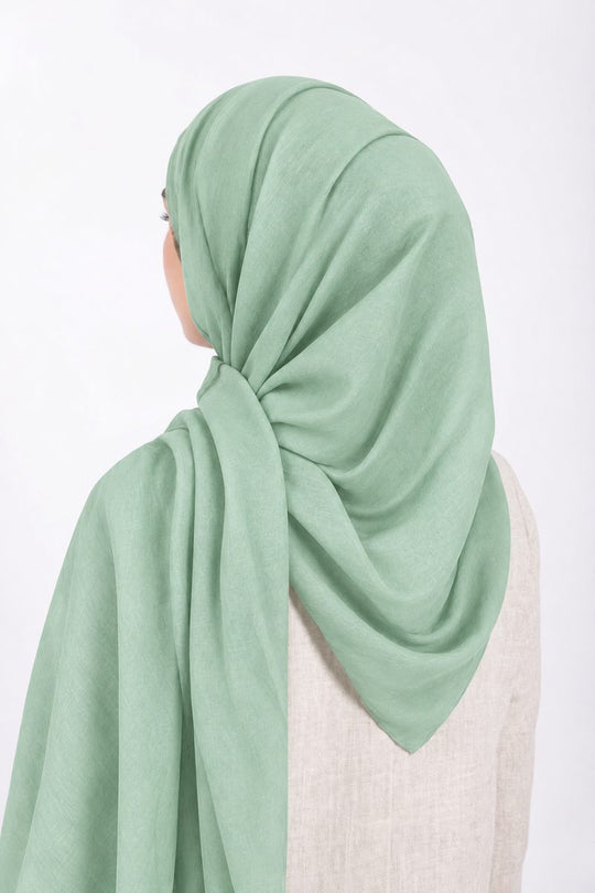 Premium Modal Hijab | Mint - back view