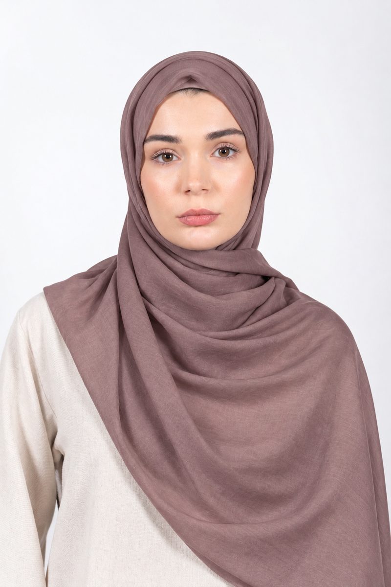 Premium Modal Hijab | Mushroom Mauve - front view
