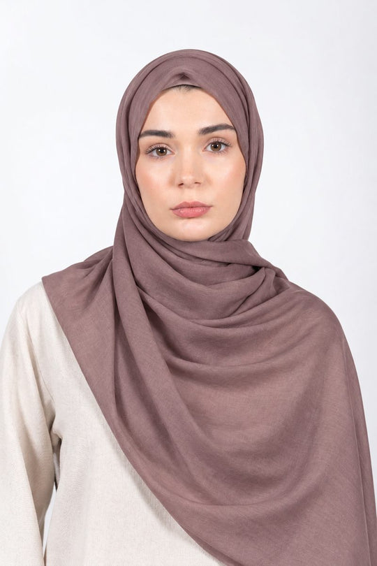 Premium Modal Hijab | Mushroom Mauve - front view