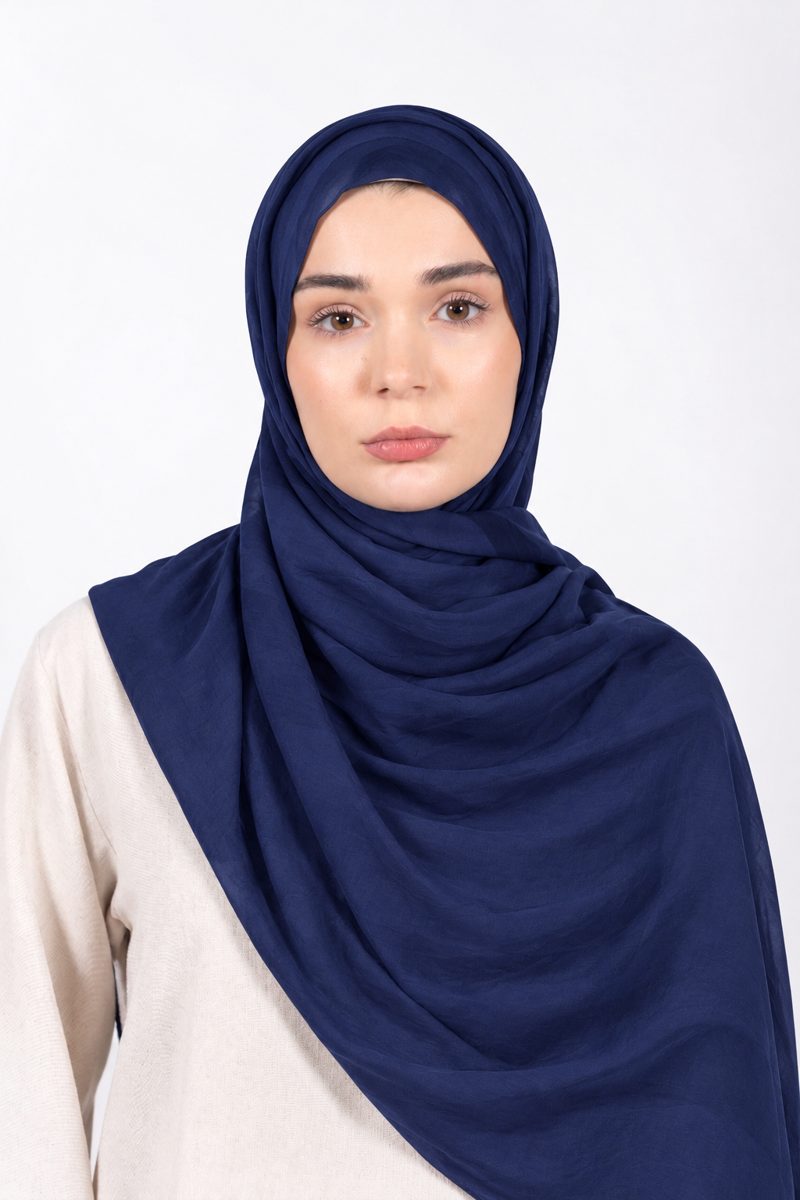 Premium Modal Hijab | Navy - front view