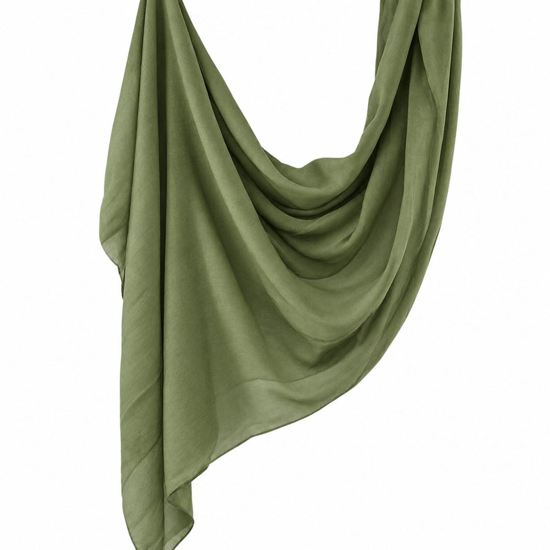 Premium Modal Hijab | Olive - flat lay view