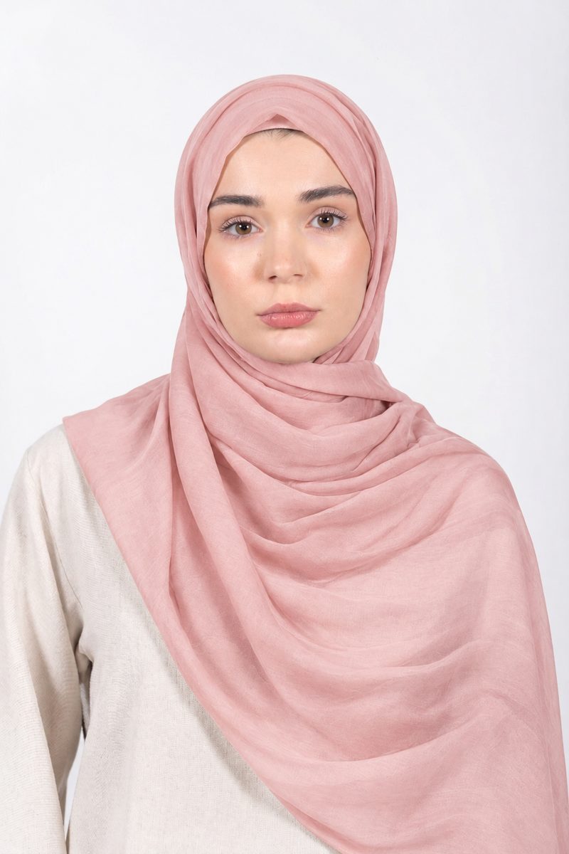 Premium Modal Hijab | Pale Pink - front view