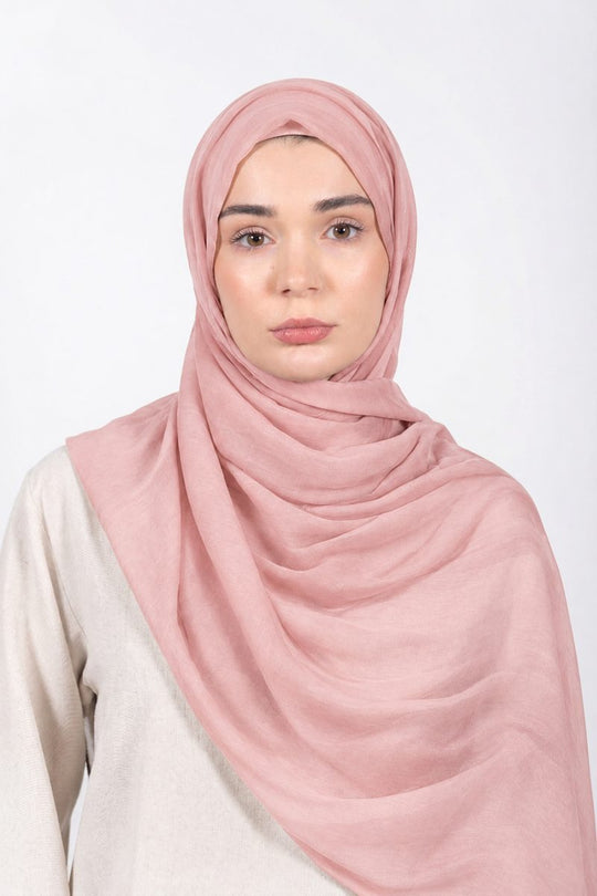 Premium Modal Hijab | Pale Pink - front view