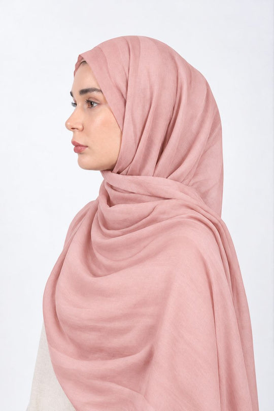 Premium Modal Hijab | Pale Pink - side view