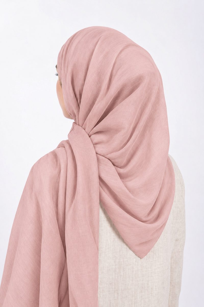 Premium Modal Hijab | Pale Pink - back view