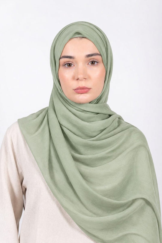 Premium Modal Hijab | Pale Sage - front view