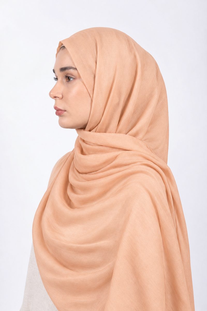 Premium Modal Hijab | Peach - side view