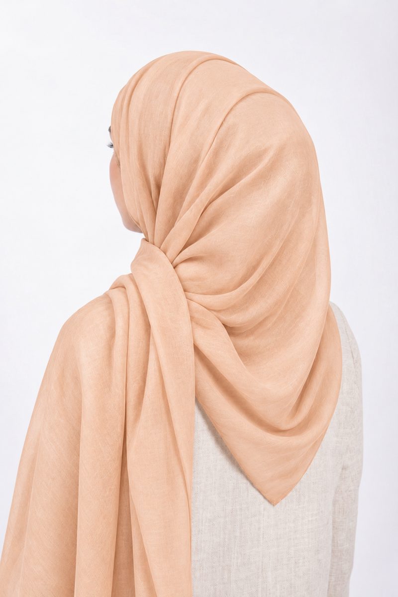 Premium Modal Hijab | Peach - back view