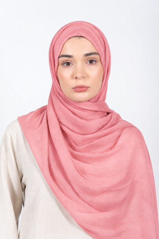 Premium Modal Hijab | Pink - front view