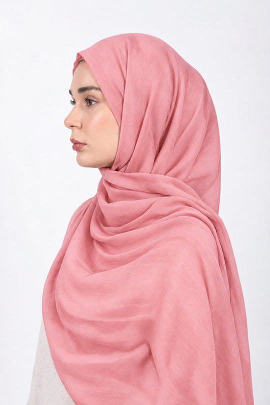 Premium Modal Hijab | Pink - side view
