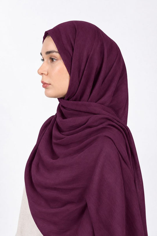 Premium Modal Hijab | Plum - side view