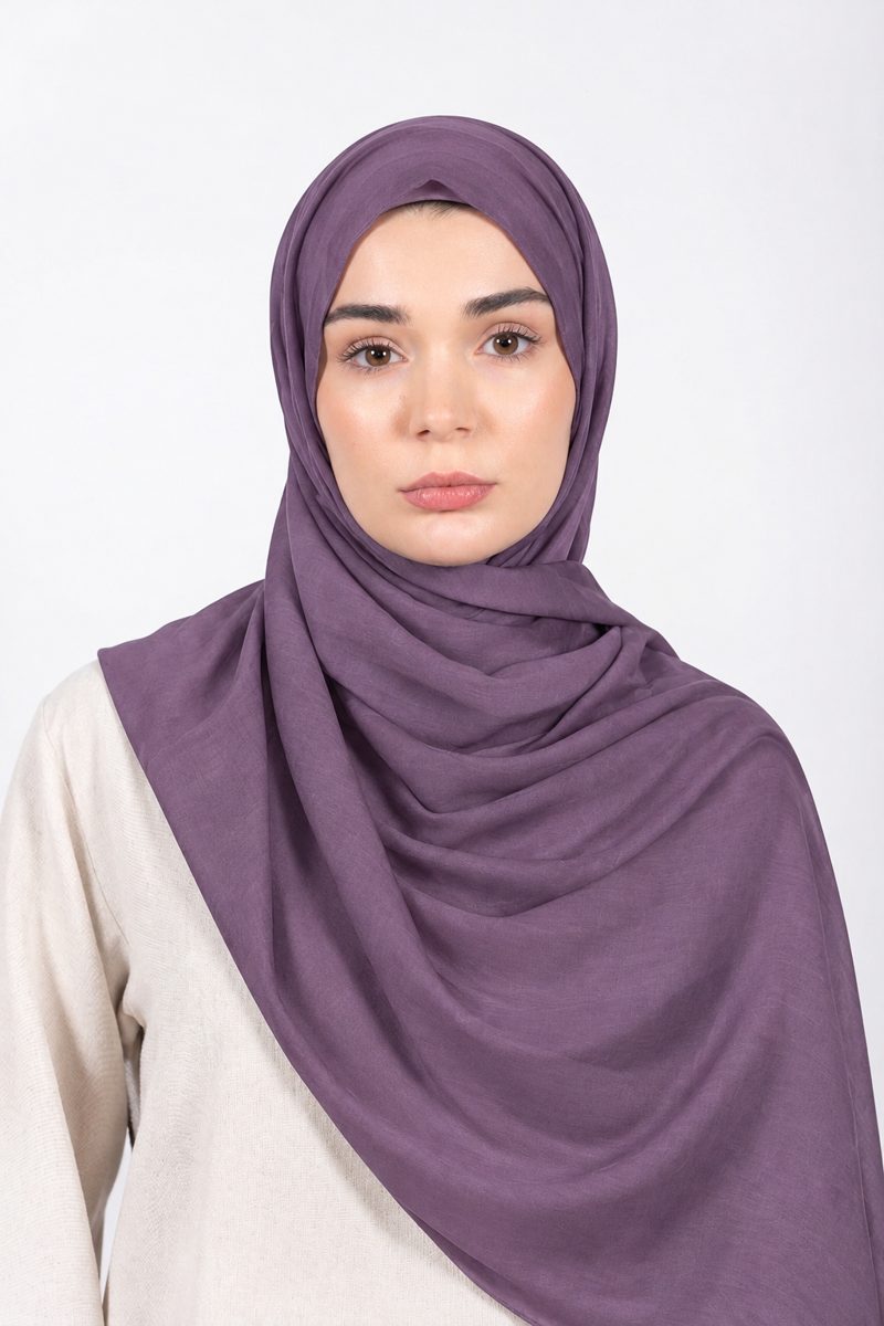 Premium Modal Hijab | Smoky Purple - front view
