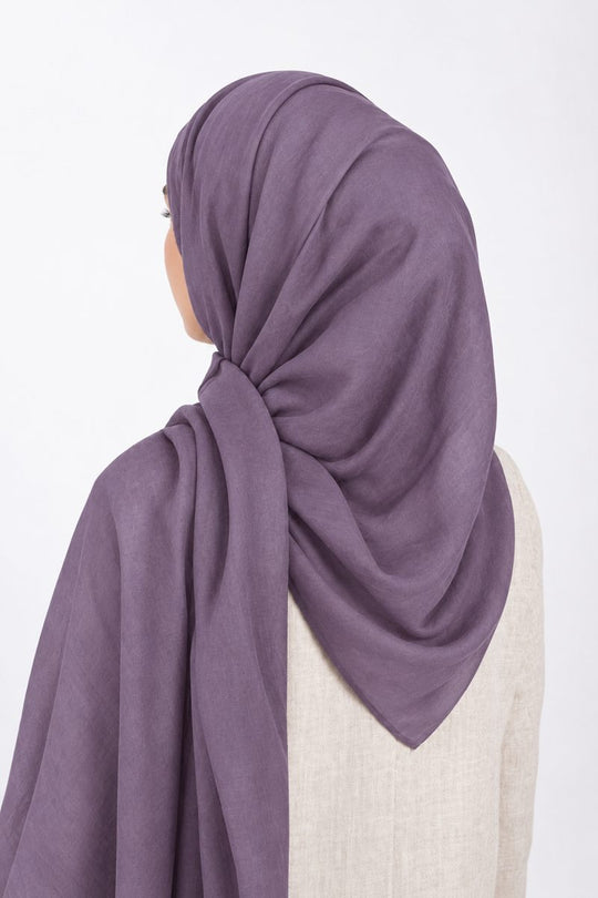 Premium Modal Hijab | Smoky Purple - back view