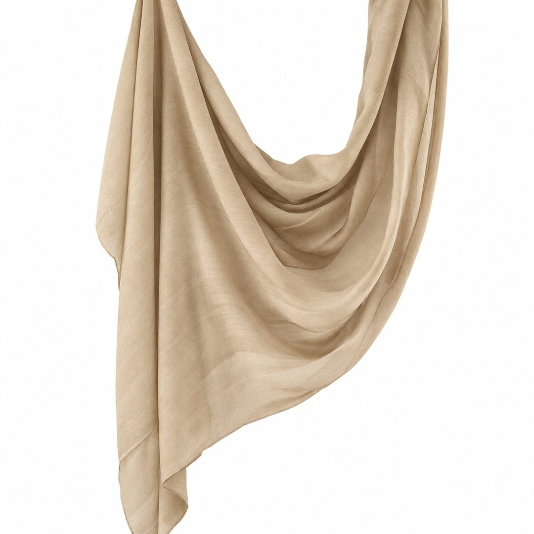 Premium Modal Hijab | Stone Beige - flat lay view