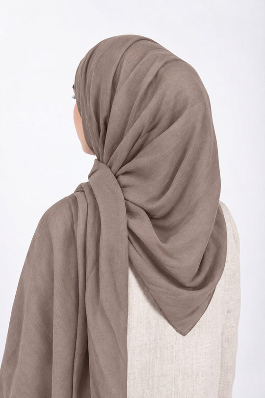 Premium Modal Hijab | Taupe - back view
