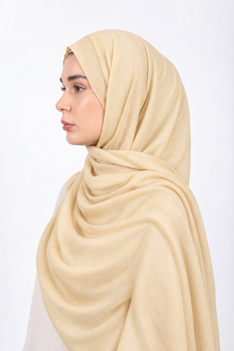 Premium Modal Hijab | Vanilla - side view