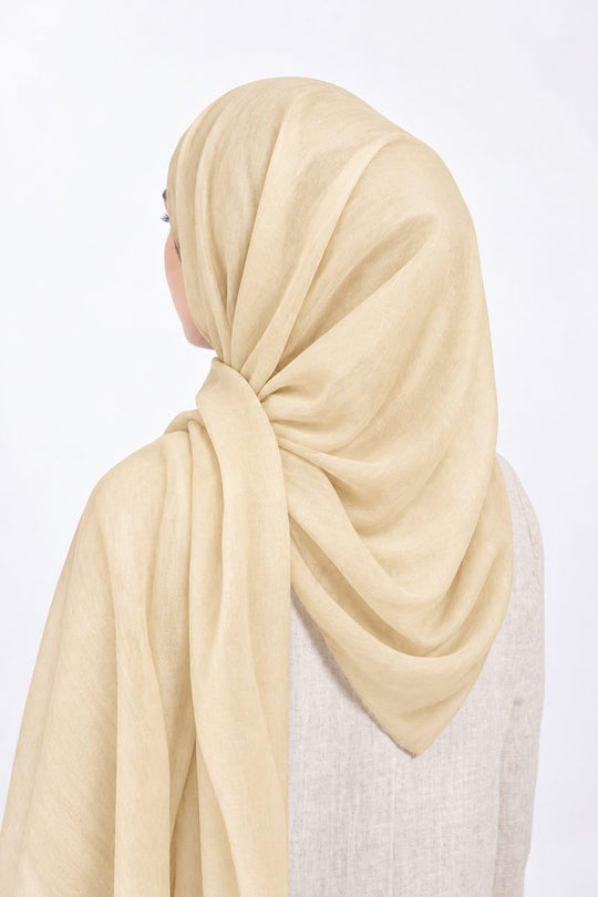 Premium Modal Hijab | Vanilla - back view
