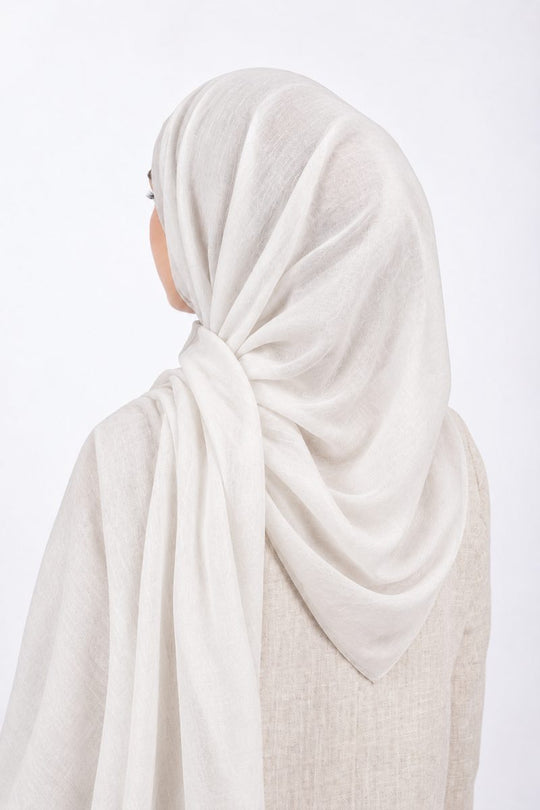 Premium Modal Hijab | White - back view