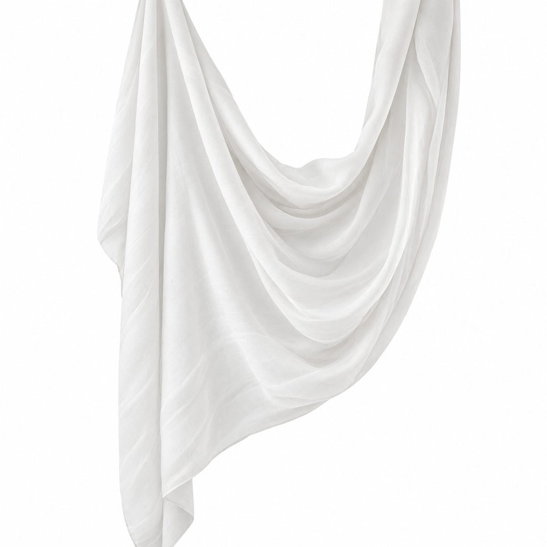 Premium Modal Hijab | White - flat lay view