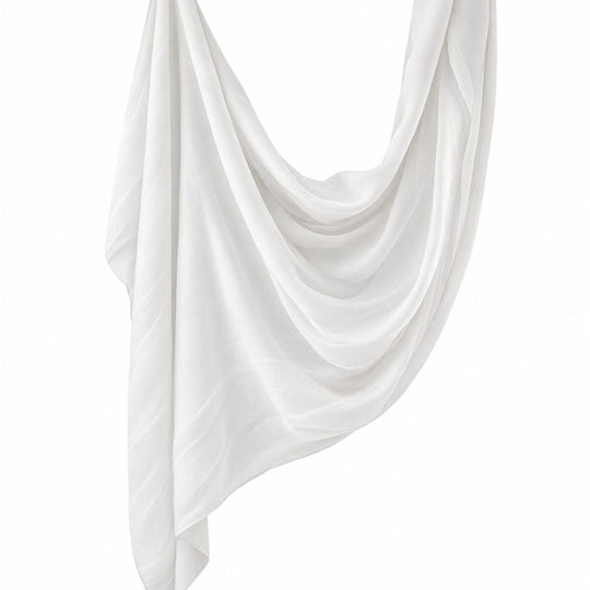 Premium Modal Hijab | White - flat lay view