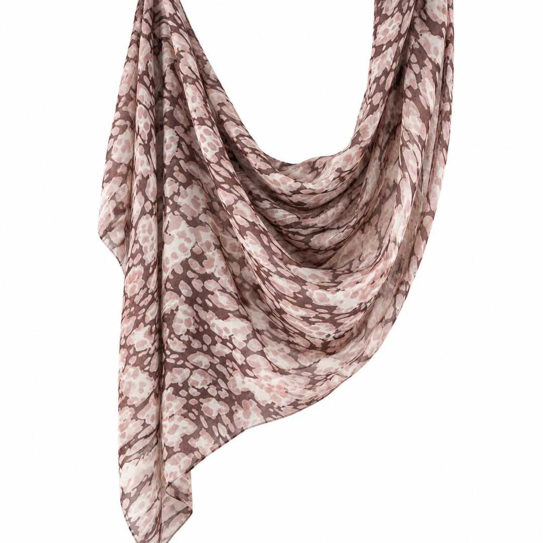 Printed Modal Hijab | Blush Cocoa - flat lay view