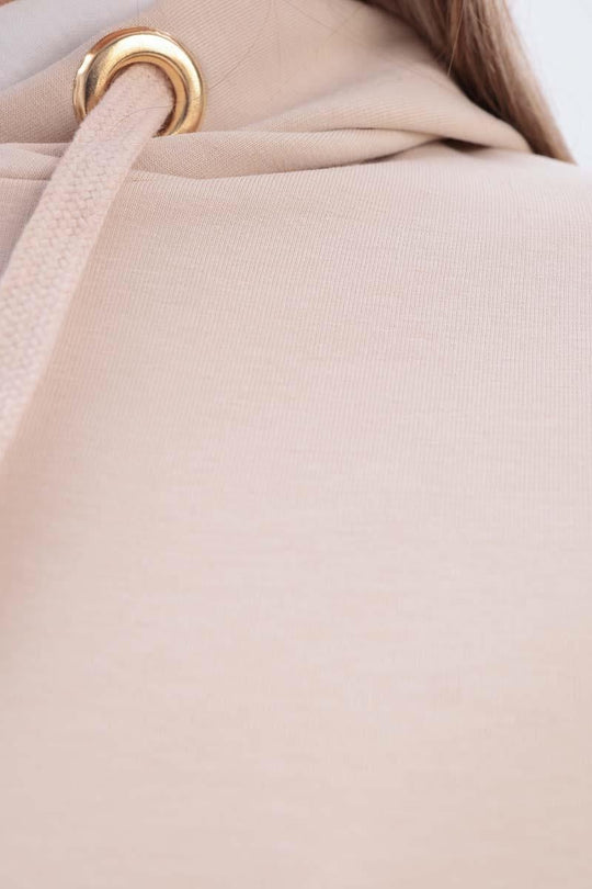 Sara Modest Hooded Chic Maxi Dress |Beige