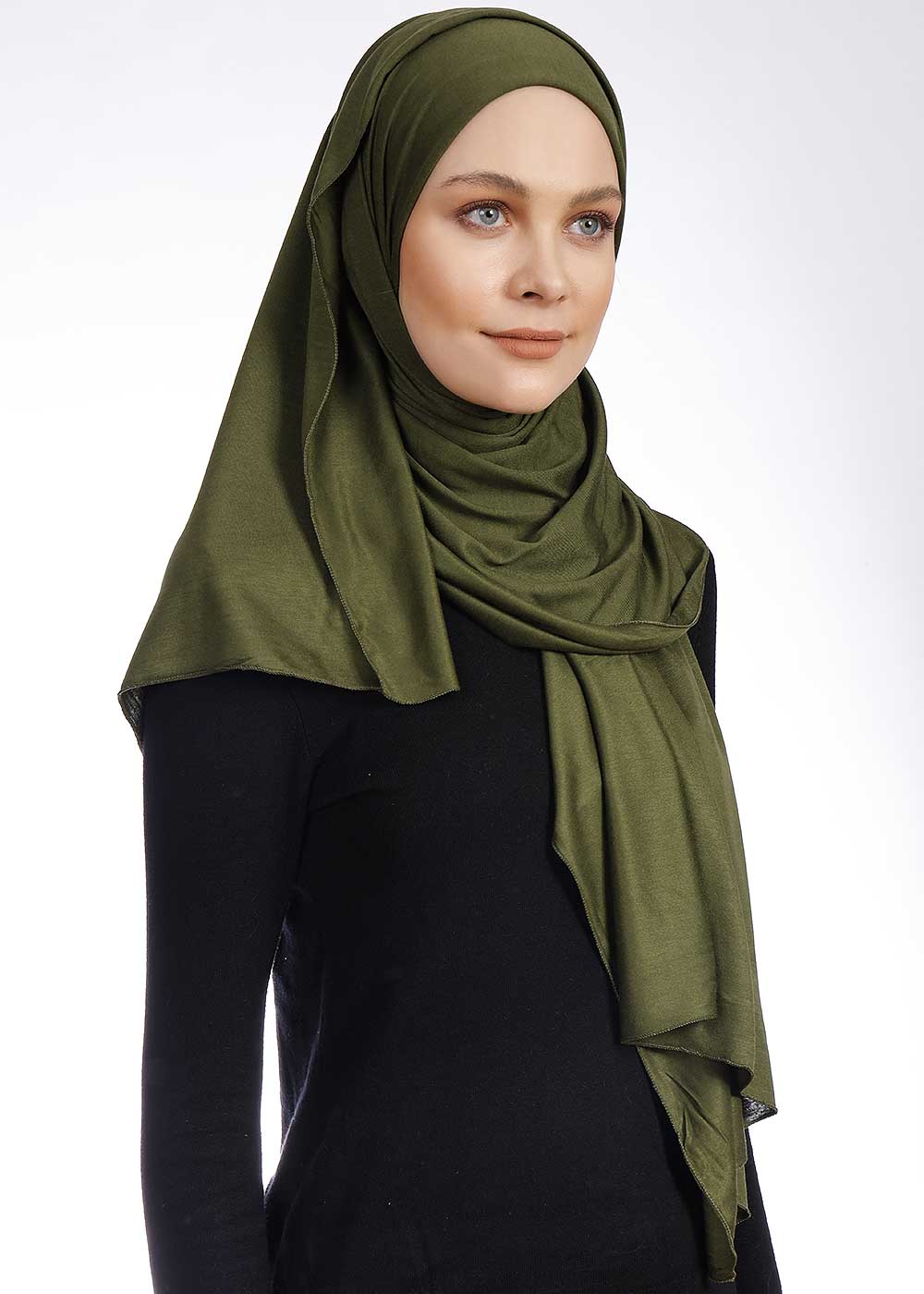 Premium Jersey Hijab | Seawed Green