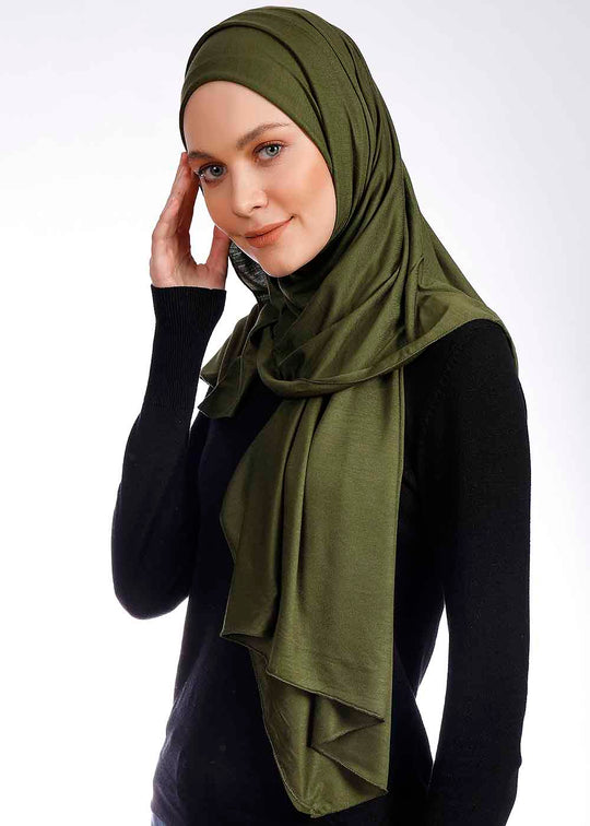 Premium Jersey Hijab | Seawed Green