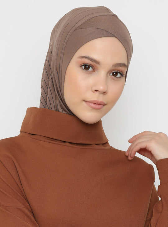 Striped Sport Hijab | Mink