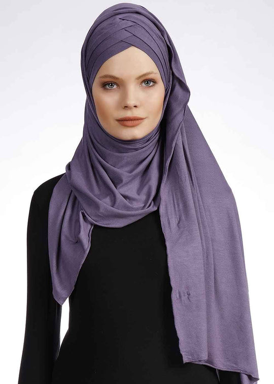 2 in 1 Jersey Hijab Hijab Dana Fashion 03- Dark Purple 