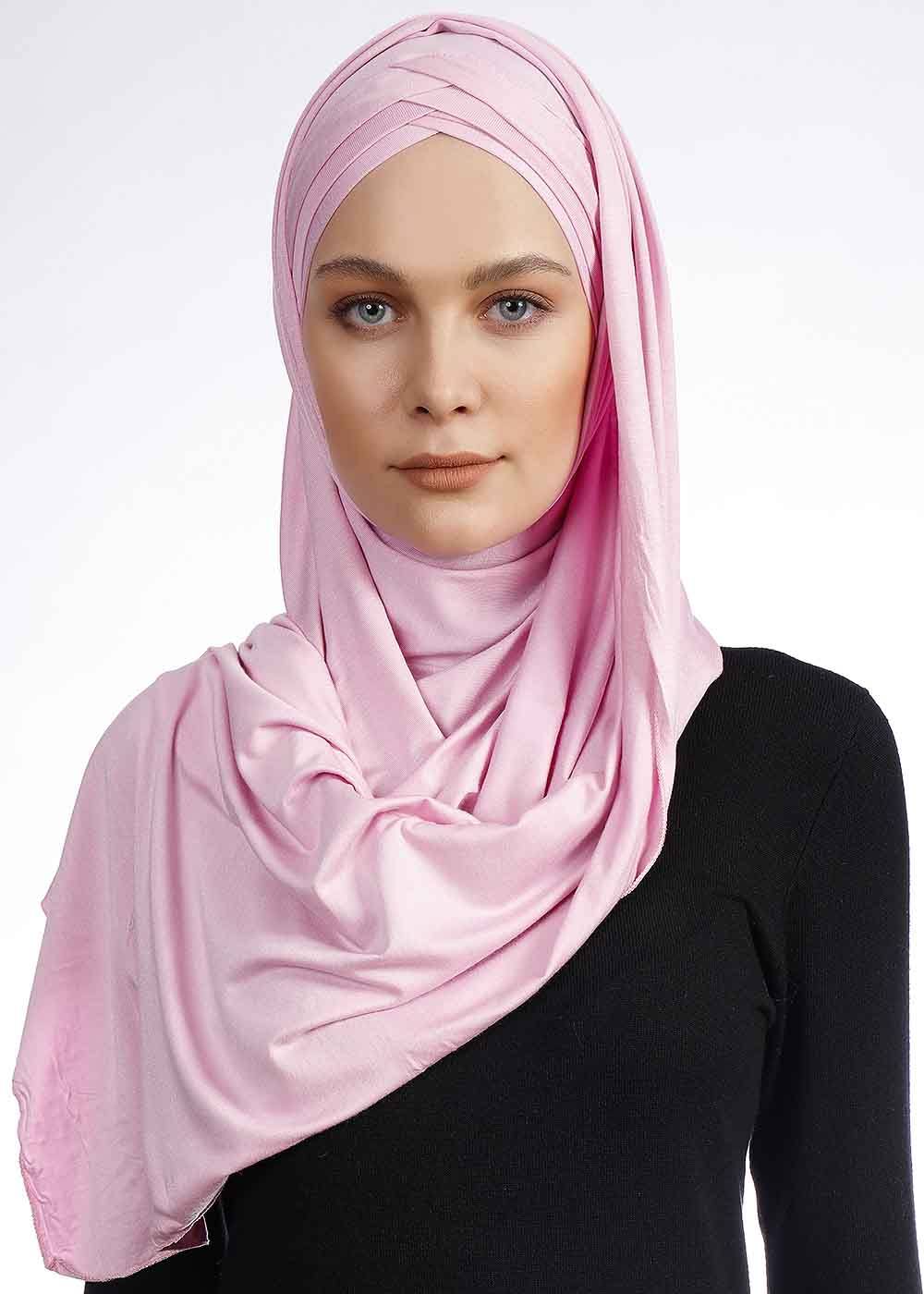 2 in 1 Jersey Hijab Hijab Dana Fashion 13- Light Pink 