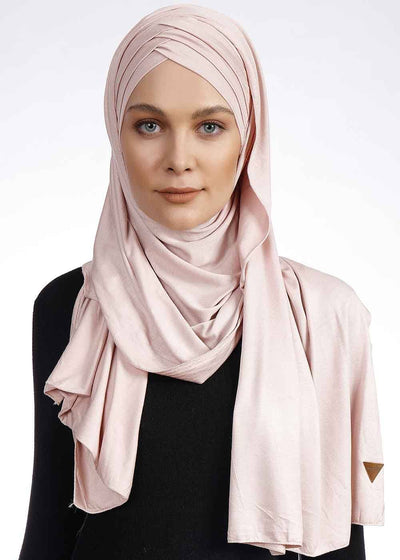 2 in 1 Jersey Hijab Hijab Dana Fashion 38- Powder 