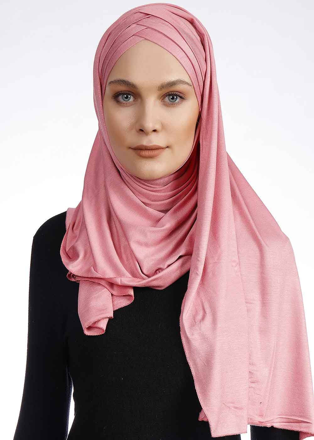 2 in 1 Jersey Hijab Hijab Dana Fashion 47-Dirty pink 
