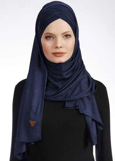 2 in 1 Jersey Hijab Hijab Dana Fashion Dark Blue 