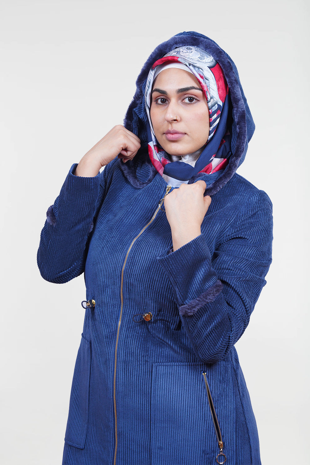 Malak Zipper Front Modest Coat | Dana Fashion