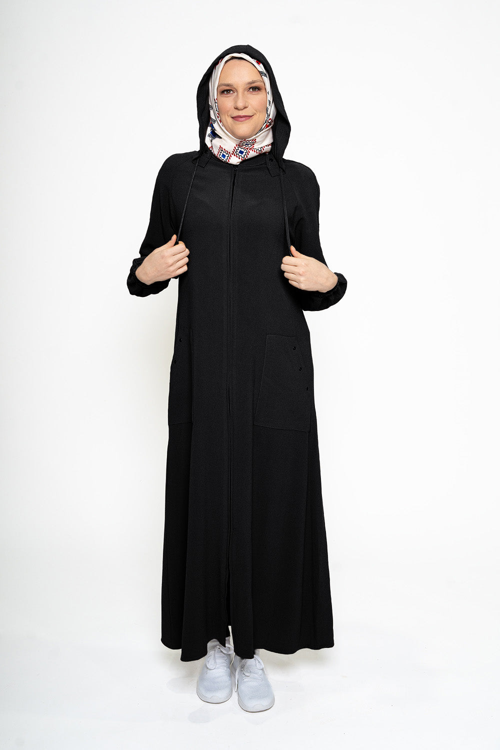 Sleek Black Pocketed Modest Turkish Jilbab | Dana Fashion