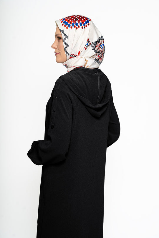 Sleek Black Pocketed Modest Turkish Jilbab | Dana Fashion