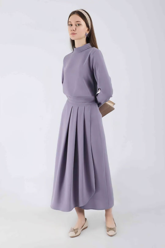 Donnah Modest Skirt Set | Purple