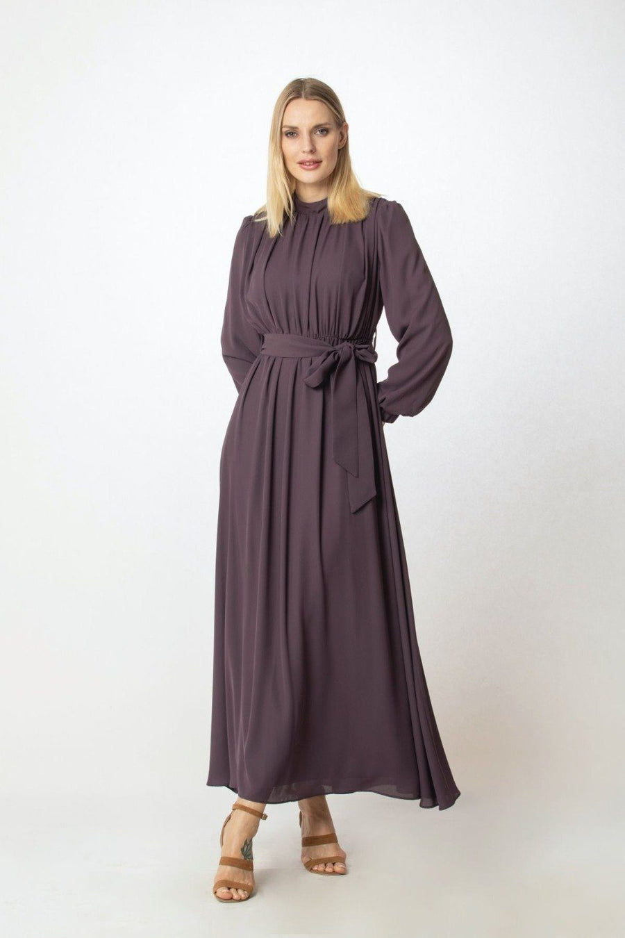 ‘ALEENA’ Dress | Deep Purple Dress Dana Fashion 