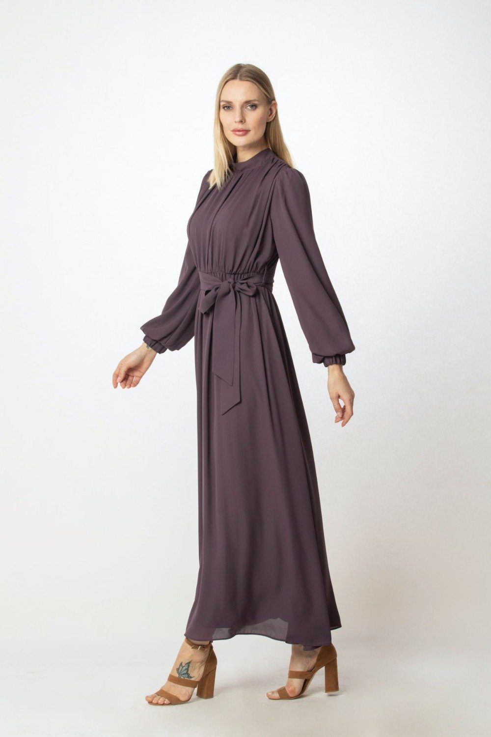 ‘ALEENA’ Dress | Deep Purple Dress Dana Fashion 
