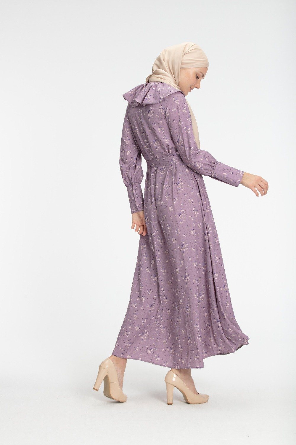 ‘AMRA’ Floral Print Dress | Purple Dress Dana Fashion 