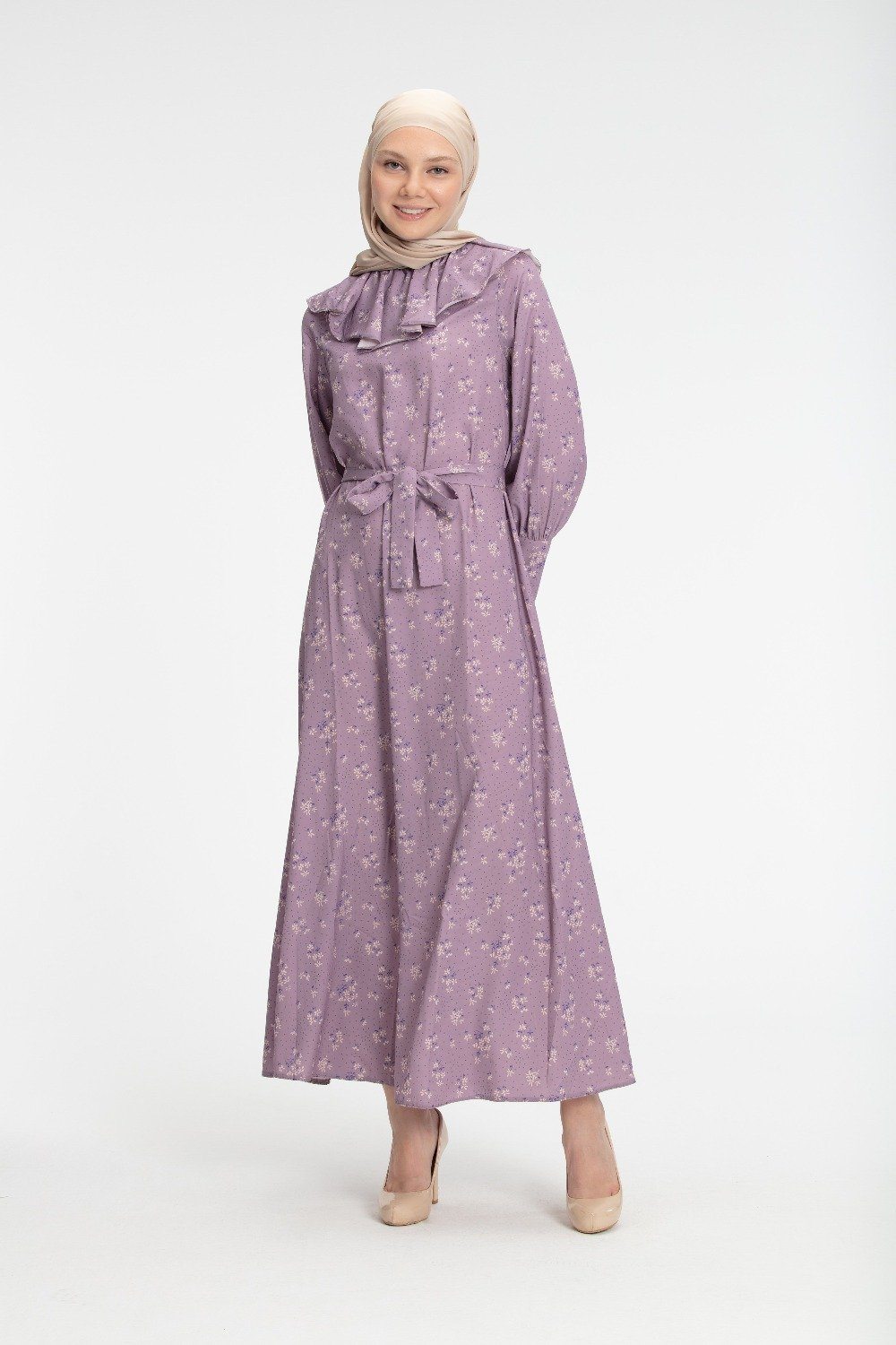 ‘AMRA’ Floral Print Dress | Purple Dress Dana Fashion 