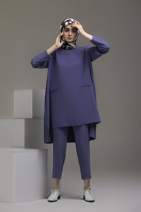 ’Daaria’ Business Palazzo Set | Indigo Purple Two-piece sets Dana Fashion 